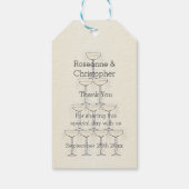 Champagne Flutes Design Champagner farbenfrohe Hoc Geschenkanhänger (Rückseite)