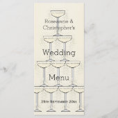 Champagne Flutes Design Champagner farbenfrohe Hoc Menükarte (Vorderseite)