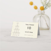 Champagne Flutes Design Champagner farbenfrohe Hoc Platzkarte (Vorderseite)