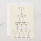 Champagne Flutes Design Champagner farbenfrohe Hoc Save The Date (Rückseite)