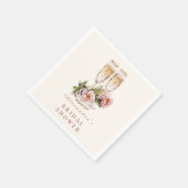 Champagne Flutes & Pearls Brautparty Serviette (Ecke)