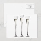 Champagne Flutes Postkarte (Vorne/Hinten)