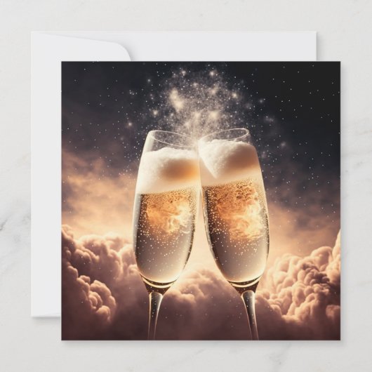 Champagne Flutes Save the Date (Rückseite)