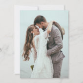 Champagne Flutes Script Foto Wedding Dankeskarte (Rückseite)