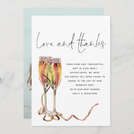 Champagne Flutes Script Foto Wedding Dankeskarte