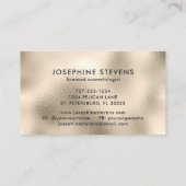 Champagne Foil Glitzer Tropfen Script Typografy Visitenkarte (Rückseite)