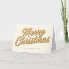 Champagne Foil Retro Script Merry Christmas Feiertagskarte
