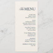 Champagne Formal Old Money Hochzeitsmenü Danke Programm (Rückseite)