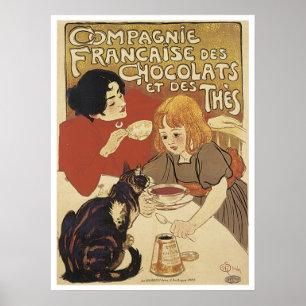 Champagne Francais Chocolats et des Thes Vintag A Poster