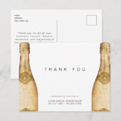 Champagne Funeral Loss of Life Thank You Postkarte (Vorne/Hinten)