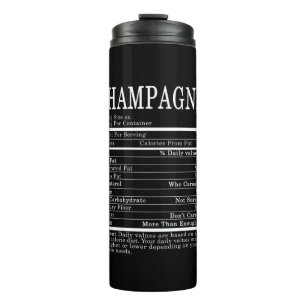 Champagne Funny Nutrition Facts Erntedank Chris Thermosbecher