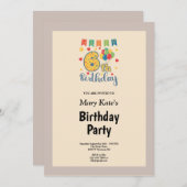 Champagne Gerahmt 6. Geburtstagsparty Einladung (Vorne/Hinten)