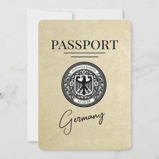 Champagne Germany Passport Save the Date (Vorderseite)
