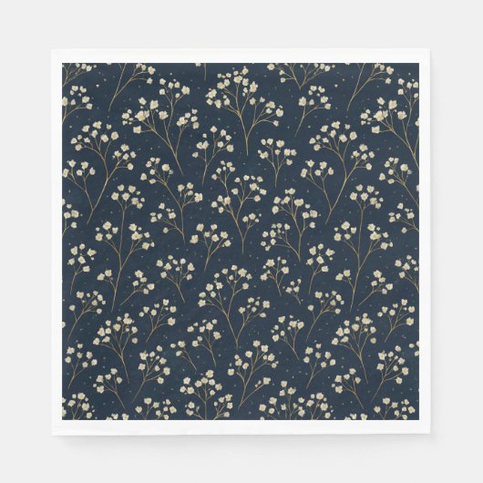 Champagne Gipskraut Scatter Paper Napkin Serviette (Vorderseite)