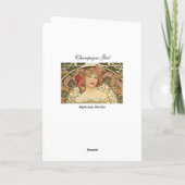 Champagne Girl Alphonse Mucha Grußkarte Karte (Rückseite)