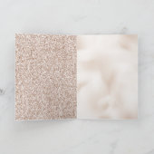 Champagne Glam Blush Glitzer Herz Karte (Innenseite)