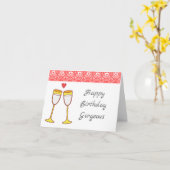 Champagne-Glas-alles- Gute zum Geburtstagkarte Karte (Gelbe Blume)