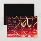 Champagne-Glas-Foto - Party Des Sylvesterabends Einladung (Vorne/Hinten)