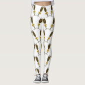 Champagne-Gläser mit goldenen Bögen Leggings (Vorderseite)
