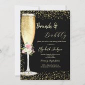 Champagne Glass Blume Diamonds Einladung (Vorderseite)