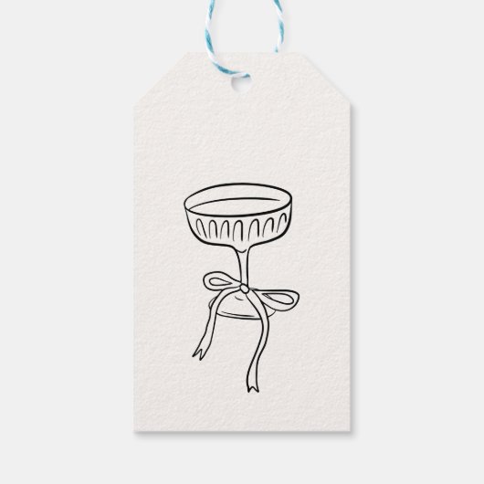 Champagne Glass Bow Brautparty Vielen Dank Geschenkanhänger (Rückseite)