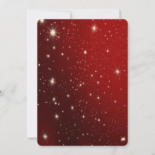 Champagne Glass Bow Gold Weihnachtsfest Party Einladung (Rückseite)