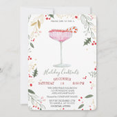 Champagne Glass Branches Company Weihnachten Einladung (Vorderseite)