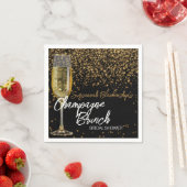Champagne Glass Brunch Brautparty Gold Bokeh Serviette (Beispiel)