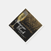Champagne Glass Brunch Brautparty Gold Bokeh Serviette (Ecke)