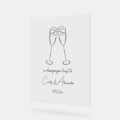 Champagne Glass Champagne Toast Wedding Bar Acrylschild (Winkel)