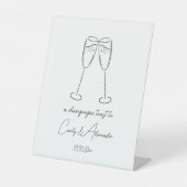 Champagne Glass Champagne Toast Wedding Bar Sockelschild (Vorderseite)