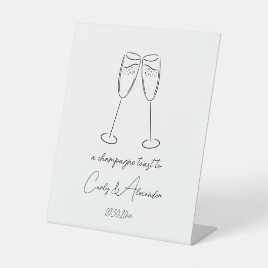 Champagne Glass Champagne Toast Wedding Bar Sockelschild (Vorderseite)