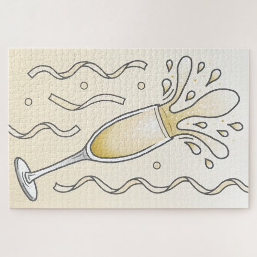 Champagne Glass Cup Puzzle (Horizontal)