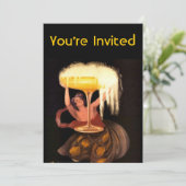 Champagne Glass Einladung (Stehend Vorderseite)