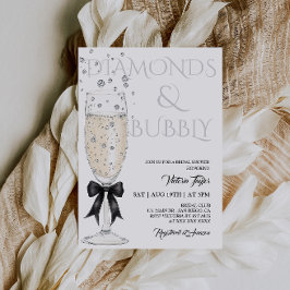 Champagne Glass Elegantes Bow-Brautparty Einladung