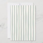 Champagne Glass Green Stripes Bridal Shower Einladung (Rückseite)