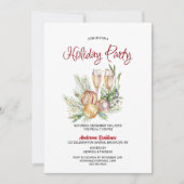 Champagne Glass Holiday Party Einladung (Vorderseite)