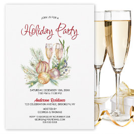 Champagne Glass Holiday Party Einladung
