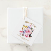 Champagne Glass Pink Floral Vielen Dank Geschenkanhänger (Beispiel)