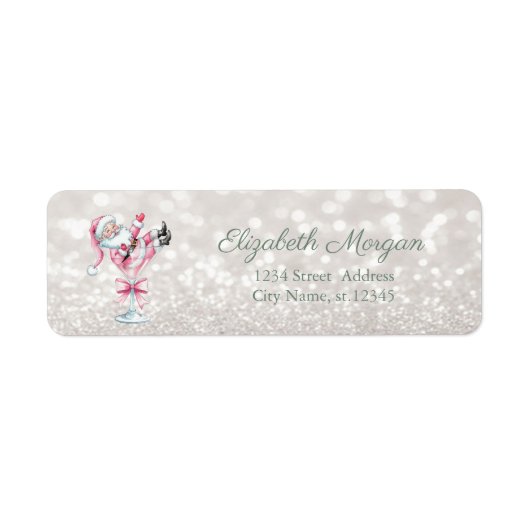 Champagne Glass Pink Santa Glittery Bokeh (Vorne)
