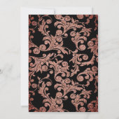 Champagne Glass Poinsettia Wirbel Rente Party Einladung (Rückseite)