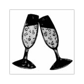 Champagne Glass Toast Bubbles Cheers Wedding Gummistempel (Prägung)
