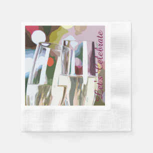 Champagne Glass Toast Serviette