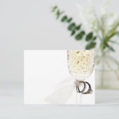 Champagne Glass Wedding Rings Postkarte (Stehend Vorderseite)