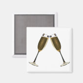 Champagne Glasses Celebration Magnet (Vorderseite/Rückseite)