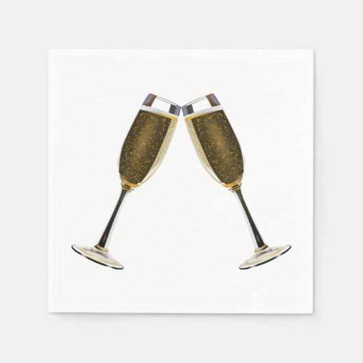 Champagne Glasses Celebration Serviette (Vorderseite)