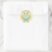 Champagne Glasses Classic Round Sticker (Tasche)