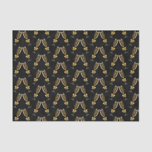 Champagne Glasses Clink Together Seidenpapier (Vorderseite)