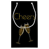 Champagne Glasses Clinking Kleine Geschenktüte (Rückseite)