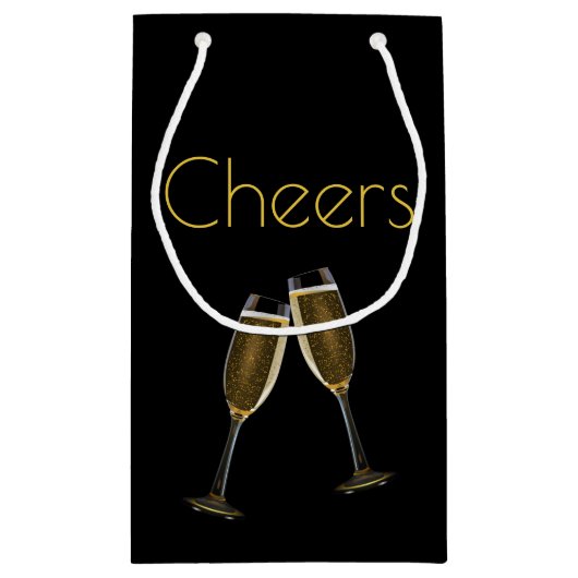 Champagne Glasses Clinking Kleine Geschenktüte (Rückseite)